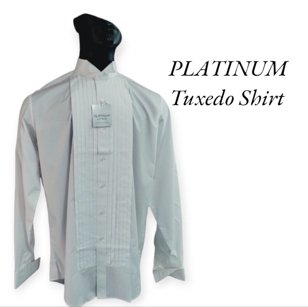PLATINUM by After Six Men's Large 16 - 36 Tuxedo Shirt